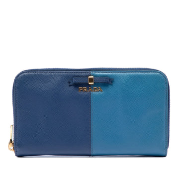Prada Bicolor Saffiano Bow Zip Long