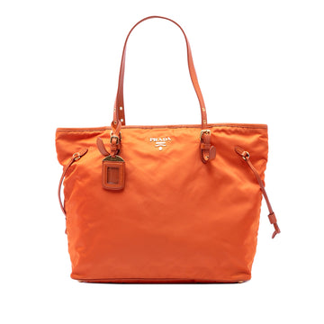 Prada Saffiano Trimmed Tessuto Tote Pre-