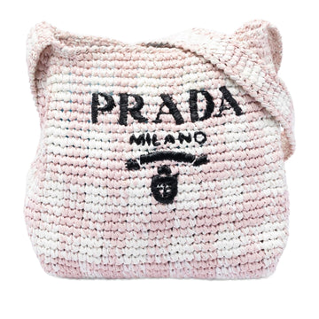 Prada Raffia Effect Crochet Embroidered