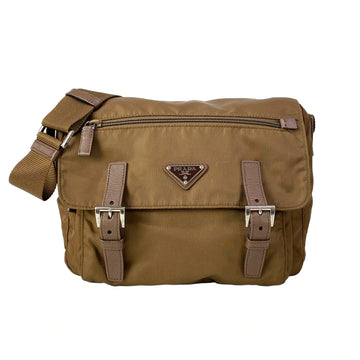 Prada Brown Nylon Saffiano Leather