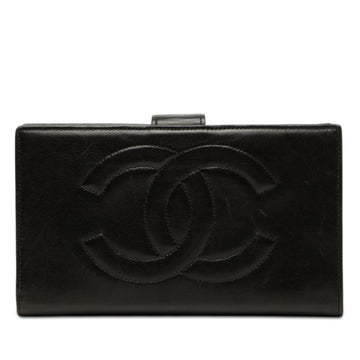 Chanel Cc Lambskin Bifold Long Wallet