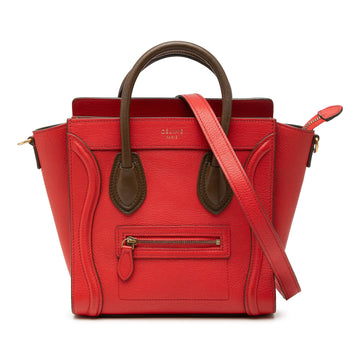 Celine Nano Bicolor Leather Luggage Tote