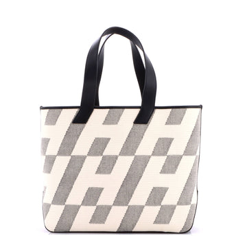 Hermes Cabas H En Biais Tote Canvas With