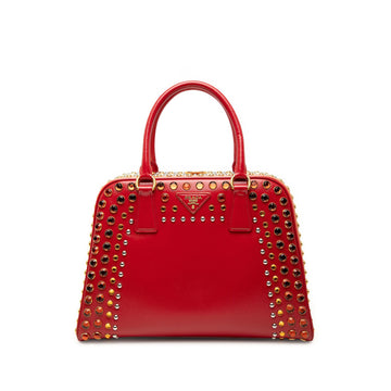 Prada Saffiano Vernice Pyramid Studded