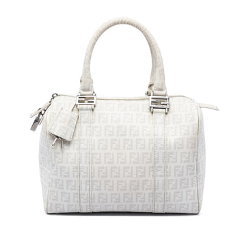 Fendi Zucchino Coated Canvas Boston Bag
