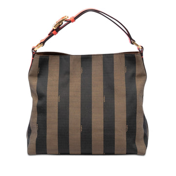 Fendi Pequin Canvas Shoulder Bag Pre-
