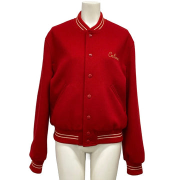 Celine Embroidered Teddy Blouson Red