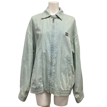Miumiu Light Denim Blouson Jacket Blue