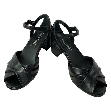 Chanel Black Leather Women's Sandals