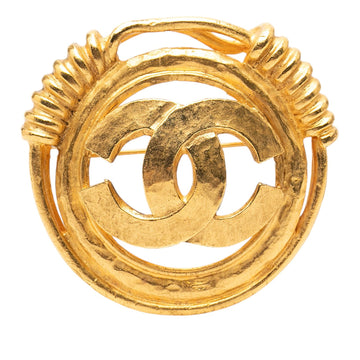 Chanel Gold Plated Cc Spring Round