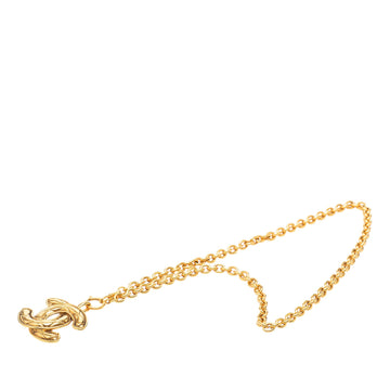 Chanel Cc Gold Plated Quilted Pendant