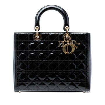 Dior Large Patent Cannage Lady Pre-Loved