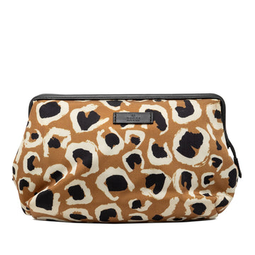 Gucci Leopard Print Canvas Pouch Pre-