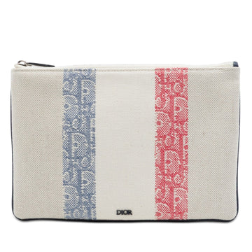 Dior Tricolor Oblique Canvas Stripe Zip