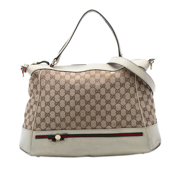 Gucci Gg Canvas Web Mayfair Satchel Pre-