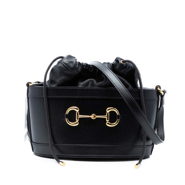 Gucci Leather Horsebit Bucket Bag Pre-