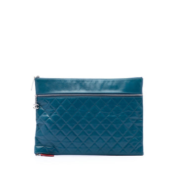 Chanel Cc Quilted Lambskin Multi Zip