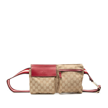 Gucci Gg Canvas Web Double Pocket Belt