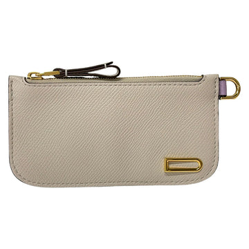 Delvaux Purple Gray Beige Leather Card
