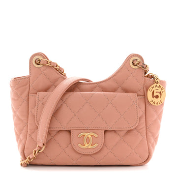 Chanel Caviar Quilted Small Wavy Cc Hobo