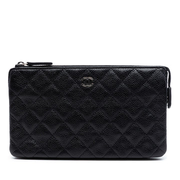 Chanel Small Cc Quilted Caviar Zip Pouch