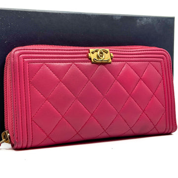 Chanel Boy Matelasse Zip Around Long