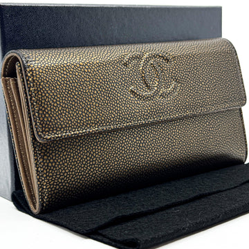 Chanel Coco Mark Caviar Skin Flap Long