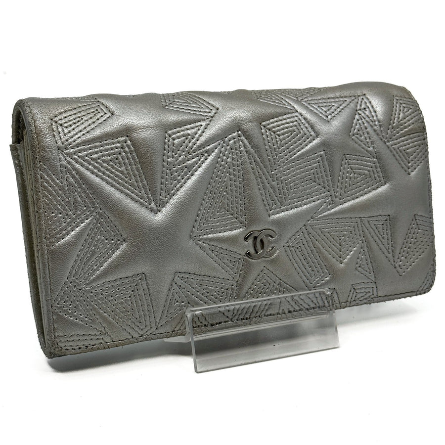 Chanel Star Emboss Geometric Flap Wallet