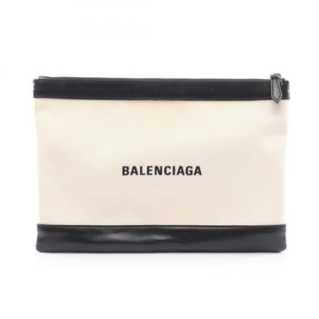 Balenciaga Navy Clip M Clutch Bag Canvas