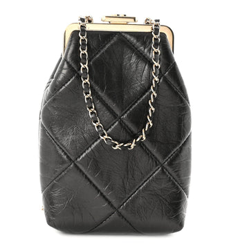 Chanel Shiny Aged Lambskin Quilted Kiss