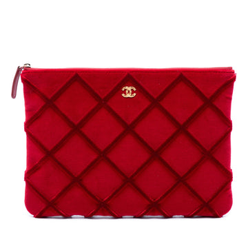 Chanel Medium Cc Quilted Velvet O Case