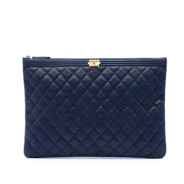 Chanel Large Quilted Caviar Boy O Case