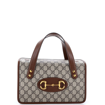 Gucci Horsebit Boston Bag Gg Coated