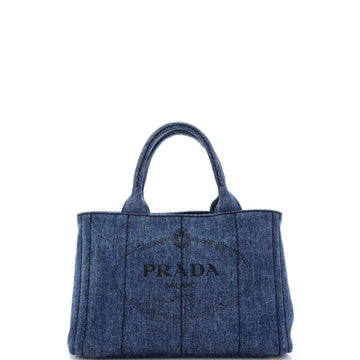 Prada Canapa Convertible Tote Denim Mini