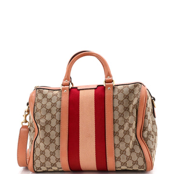 Gucci Vintage Web Boston Bag Gg Canvas