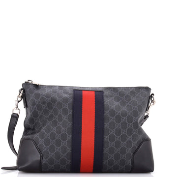 Gucci Web Zip Flat Messenger Gg Coated
