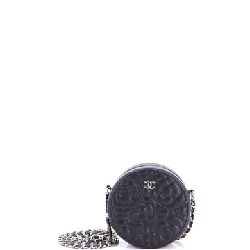 Chanel Round Clutch With Chain Camellia