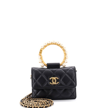 Chanel Pearl Crown Clutch With Chain