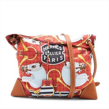 Hermès Silky City Pm Silk X Leather Red
