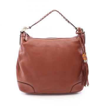 Gucci Bamboo Shoulder Bag Tassel Leather