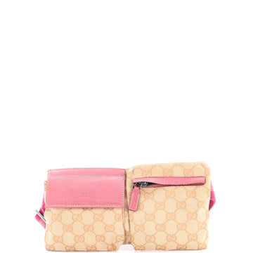 Gucci Vintage Double Belt Bag Gg Canvas