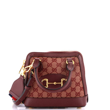 Gucci Horsebit Top Handle Bag Gg Canvas