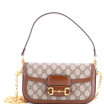 Gucci Horsebit Shoulder Bag Gg Coated