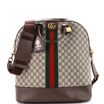 Gucci Savoy Web Bowling Tote Gg Coated