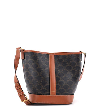 Celine Bucket Bag Triomphe Coated Canvas