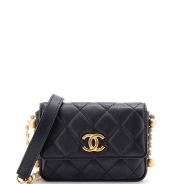 Chanel About Pearls Flap Card Holder
