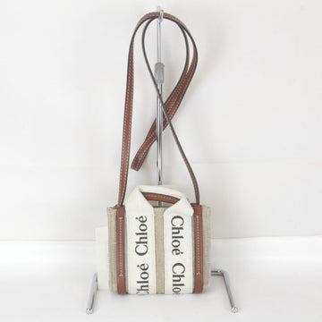 Chloe Woody Convertible Tote Canvas With