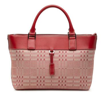 Burberry Leather Trimmed Tonal Check