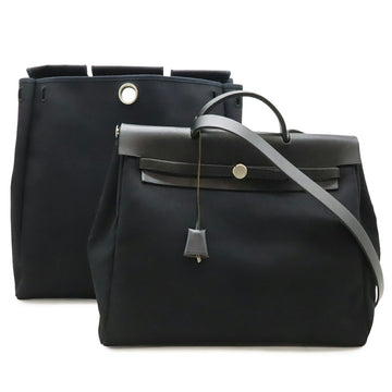 Hermes Herbag Toile And Leather Mm