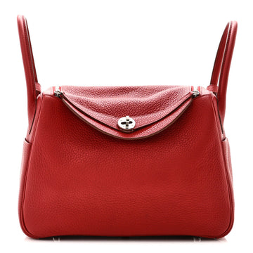 Hermes Taurillon Clemence Lindy 30 Rouge